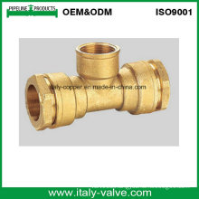 CE Certified Forging Brass Compression End Female Tee (IC-7015A)